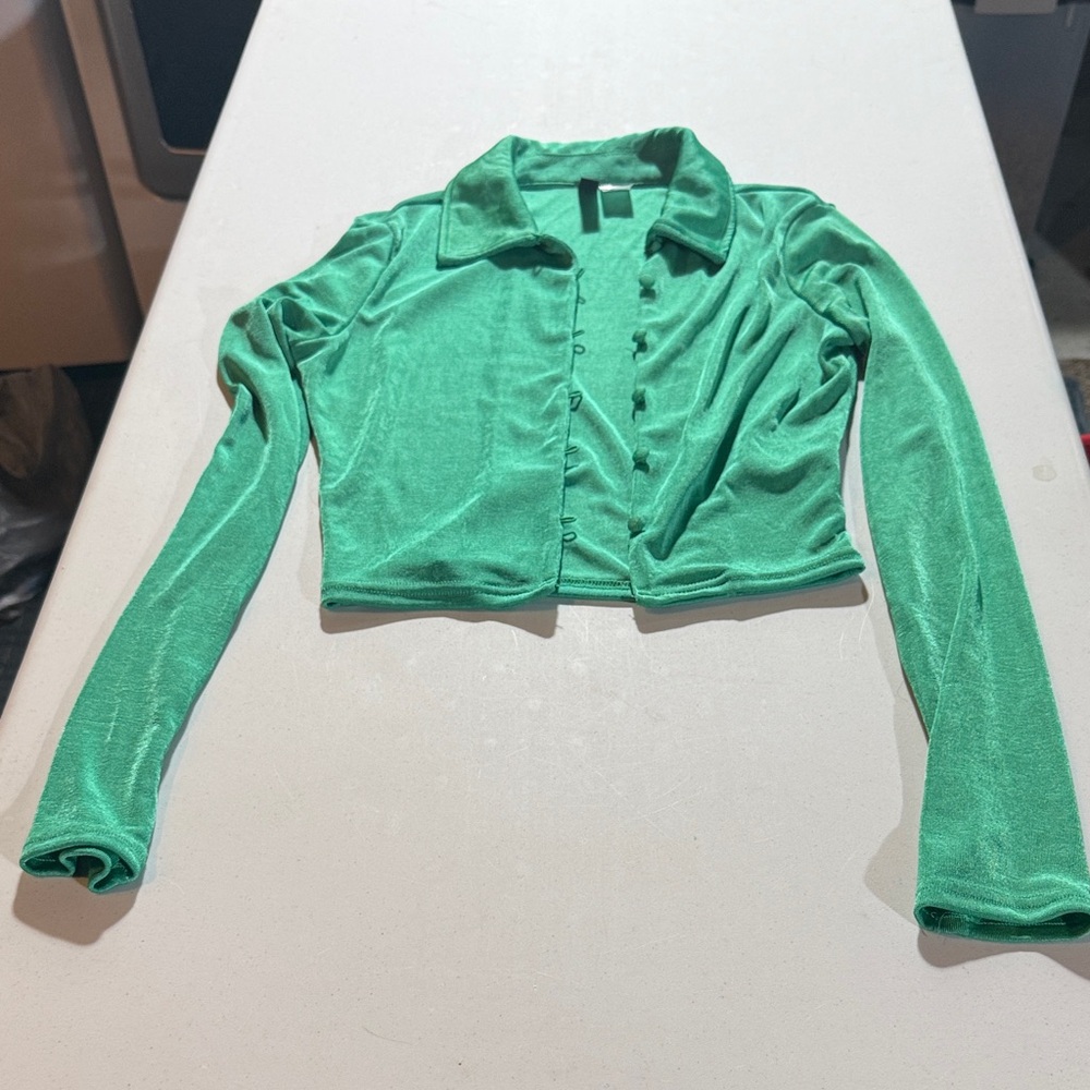 Divided Green Button Down Shirt